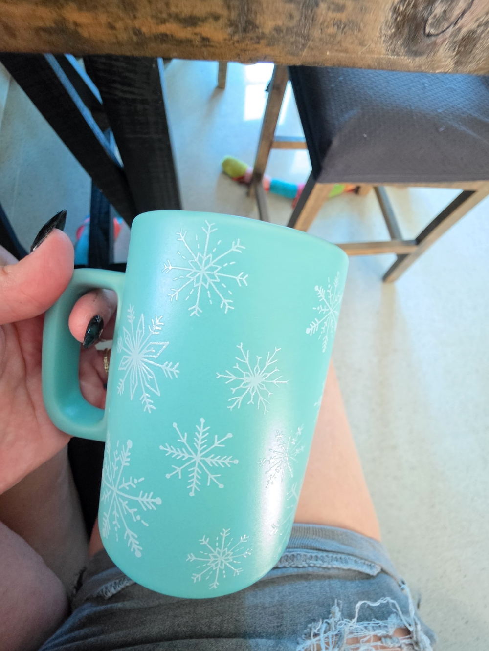 Starbucks Mint Green Snowflake Ceramic Mug